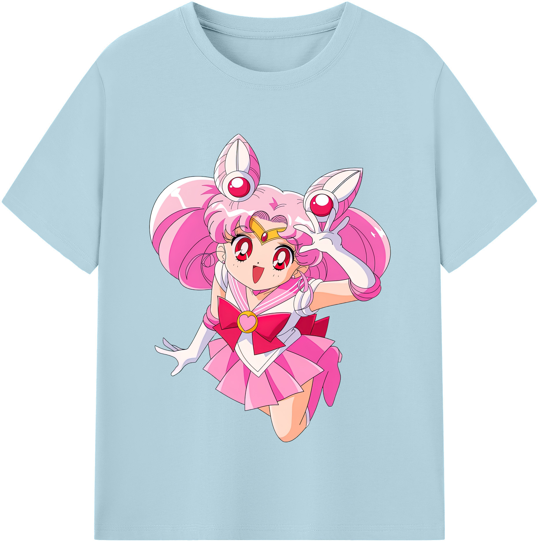 （画像用） 美少女戦士セーラームーン ちびうさ Sailor Moon Chibiusa Tsukino Usagi Small Lady Serenity 綿100％半袖Tシャツ（フロントプリント）